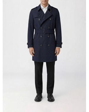 Burberry Cotton Double-Breasted Trench Coat - Blue