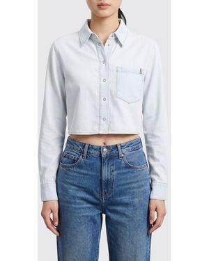 Patrizia Pepe Cropped Lyocell Shirt - Blue