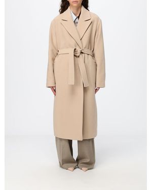 Paul Smith Long Wool Blend Robe Coat With A Relaxed Fit - Natural