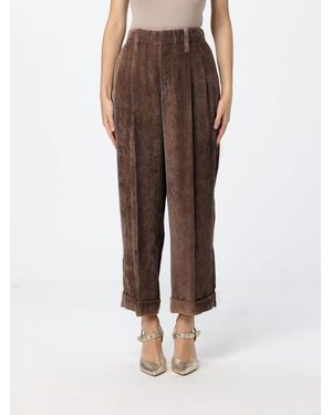 Brunello Cucinelli Wide-Leg Cropped Pants - Brown