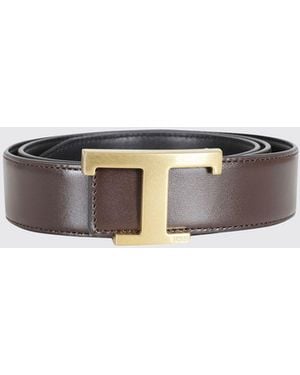Tod's T Timeless Reversible Leather Belt - White