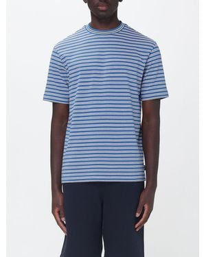 Paul Smith Striped Organic Cotton T-Shirt - Blue