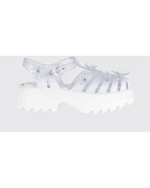 Melissa X Susan Fang Possession Sakura Platform Sandals With Flower Appliqué - White