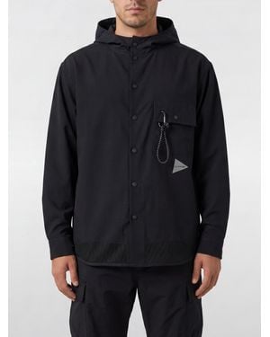 and wander Polyester Windbreaker Jacket With Hood And Patch Pockets - Black