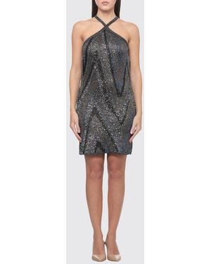 Missoni Lurex Viscose Blend Sheath Mini Dress With Halter Neck - Gray