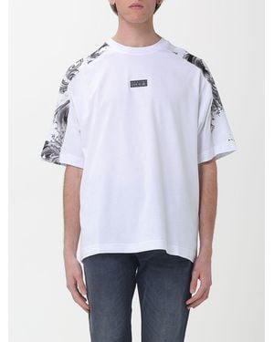 Versace Jeans Couture Oversized Cotton T-Shirt With Baroque Print - White