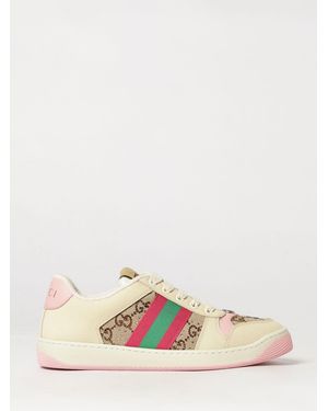 Gucci Baskets Basses Screener En Cuir Et Coton À Monogramme Gg Jacquard - Neutre