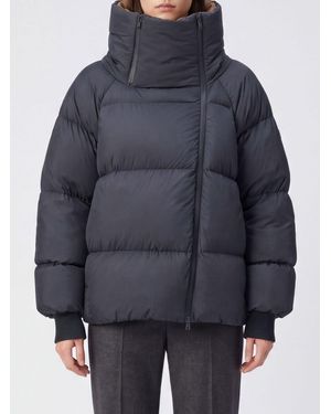 Ganni Future Quilted Nylon Puffer Jacket With Funnel Neck And Side Zip - Blue