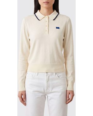 Wales Bonner Long-Sleeved Knitted Wool Polo Shirt With Contrast Trims - Natural