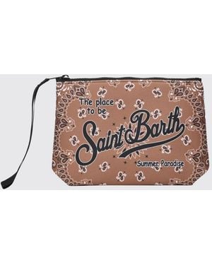 MC2 Saint Barth Aline Striped Polyester Pouch - Brown
