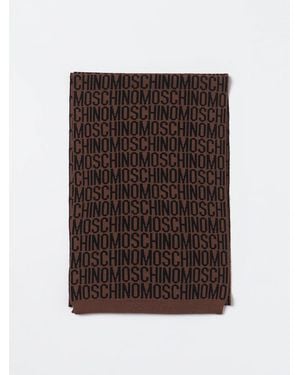 Moschino Bufanda De Mezcla De Lana Con Logo Jacquard - Marrón