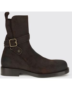 Burberry Waxed Leather Ankle Boot - Black