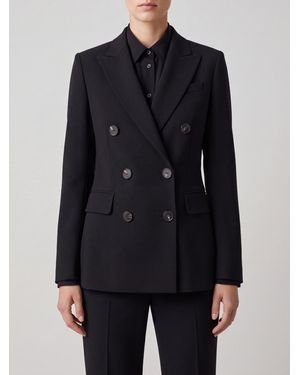 Alberto Biani Elegant Double-Breasted Ceremony Blazer With Peak Lapels - Blue