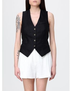 Elisabetta Franchi Chaleco De Mezcla De Lino - Negro
