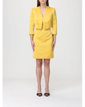 Elisabetta Franchi Duchesse Dress With Crop Jacket - Yellow