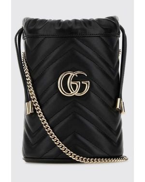 Gucci Borsa A Secchiello Gg Marmont - Nero