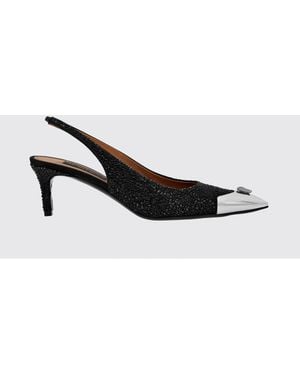 Philipp Plein Leder-Slingback-Pumps Mit Kristall-Skull Und Mittlerem Absatz - Schwarz