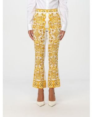 Dolce & Gabbana Metallic Gold Polyester Tapered Pants