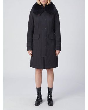 Peuterey Water-Repellent Padded Parka With A Fox Fur Trimmed Collar - Black