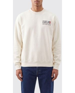 Sporty & Rich Sporty &Amp Rich Crewneck Cotton Jumper With A Contrast Logo Print - White