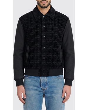 Balmain Cotton Blend Bomber Jacket - Black