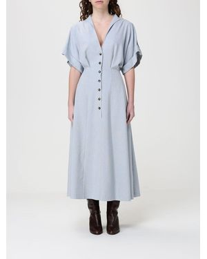 Alberta Ferretti Viscose And Silk Blend Chemisier Dress - White