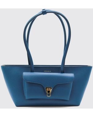 Coccinelle Bolso Beat Double De Piel Granulada - Azul