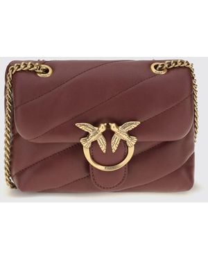 Pinko Minibolso Baby Love Bag Puff De Napa Acolchada Con Logo - Marrón