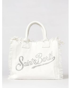 MC2 Saint Barth Printed Cotton Vanity Bag With Logo - White