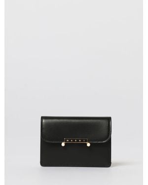 Marni Envelope Leather Card Holder - Black