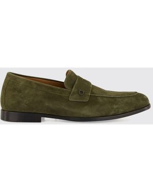 Ferragamo Suede Calfskin Penny Loafers With Gancini - Green