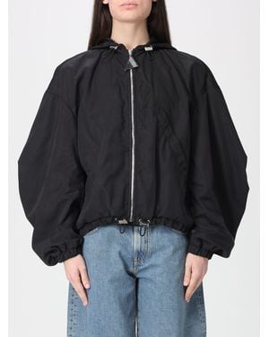 The Attico Hooded Nylon Bomber Jacket - Black