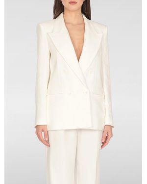 Elisabetta Franchi Double Breasted Blazer Notch Lapel - White