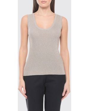 Fabiana Filippi Lurex Jersey Top - Grey