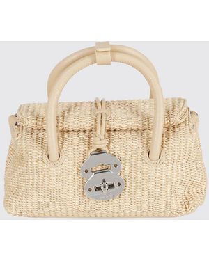Zanellato Dotta Baby Wicker And Leather Bag - Natural