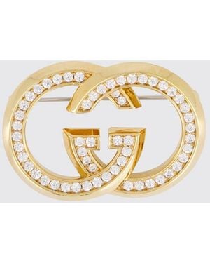 Gucci Spilla Blondie Con Cristalli - Bianco