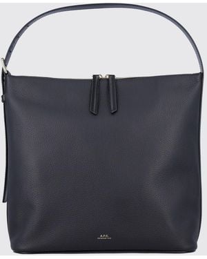 A.P.C. Vera Grained Leather Bag - Blue