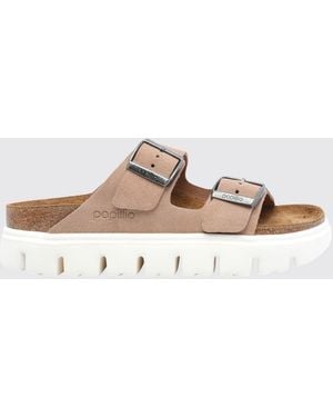 Birkenstock Arizona Pap Flex Platform Suede Sandal - White