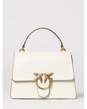 Pinko Love One Top Handle Light Leather Bag - Natural