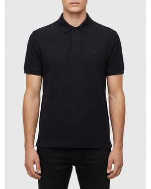 Emporio Armani Cotton Jersey Polo Shirt - Black