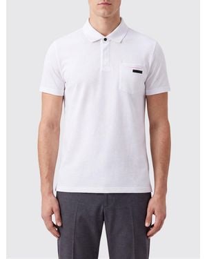 Rrd Polo De Manga Larga De Algodón Elástico Con Cuello Clásico - Blanco