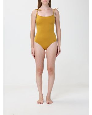 Chloé Chlo&Eacute Beaded Polyamide One-Piece Swimsuit With A Straight Neckline - Yellow