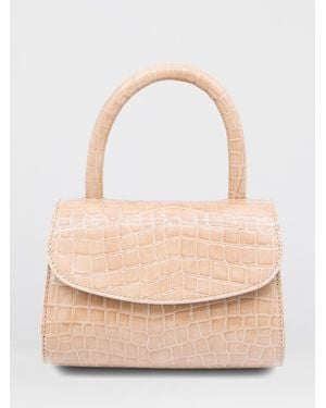 BY FAR Mini 2.0 Croc Print Leather Bag - Natural