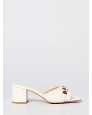 Twinset Laminated Leather Mules - Natural