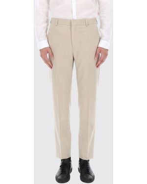 HUGO Pantalones Chinos Slim Fit De Mezcla De Lana Virgen Y Talle Medio - Neutro