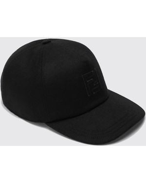 Fendi Logo-Embroidered Cap - Black