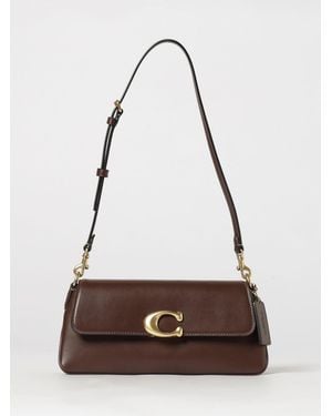 COACH Jet Monogram Calfskin Leather And Fabric Shoulder Bag With Removable Strap - White