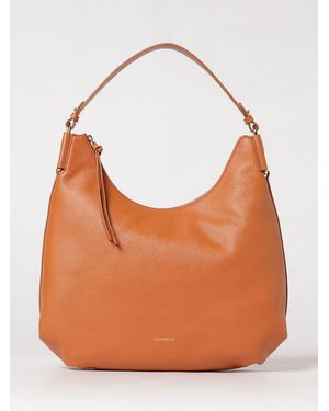 Coccinelle Rebekka Medium Hammered Leather Bag - Orange