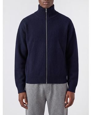 Axel Arigato Woll-Cardigan Mit Reißverschluss Und Rollkragen Von - Blau