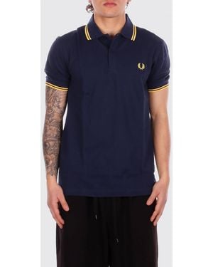 Fred Perry Polo De Algodón Con Logo - Azul